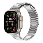 Bamboo Magnetic Stainless Steel Metal Watch Strap, For Apple Watch SE 2023 44mm, For Apple Watch SE 2023 40mm, For Apple Watch Ultra 2 49mm, For Apple Watch Series 9 45mm, For Apple Watch Series 9 41mm, For Apple Watch Ultra 49mm