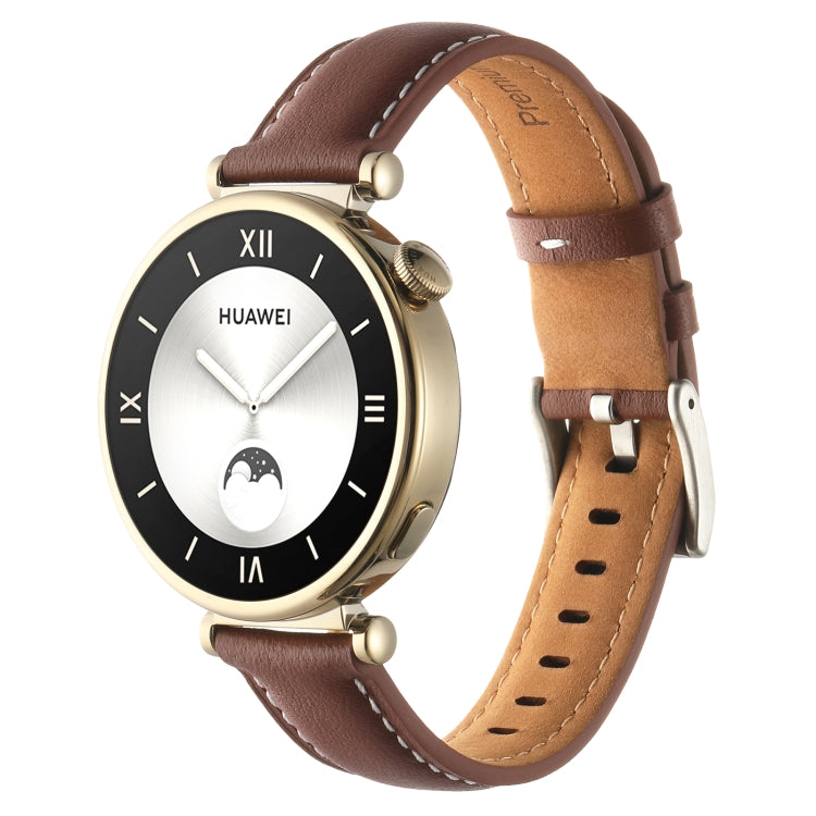 18mm Thread Pin Buckle Leather Watch Band, For Huawei Watch GT4 41mm