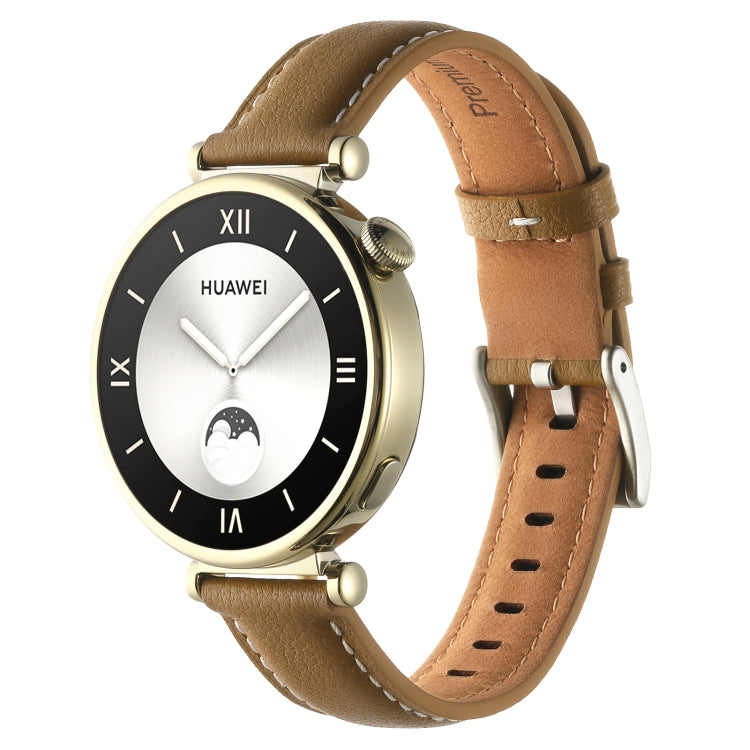 18mm Thread Pin Buckle Leather Watch Band, For Huawei Watch GT4 41mm