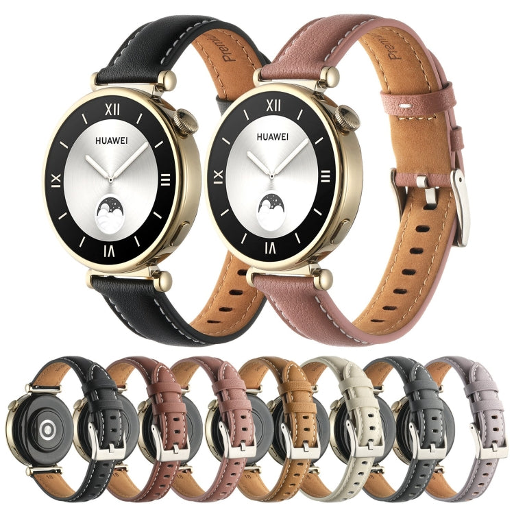 18mm Thread Pin Buckle Leather Watch Band, For Huawei Watch GT4 41mm