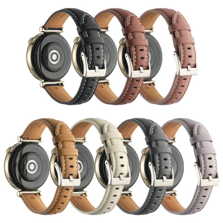 18mm Thread Pin Buckle Leather Watch Band, For Huawei Watch GT4 41mm
