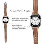 Plain Leather Butterfly Buckle Watch Band, For Apple Watch Series 6 40mm, For Apple Watch Series 6 44mm, For Apple Watch Series 5 44mm, For Apple Watch Series 5 40mm
