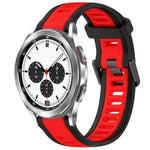 20mm two color silicone watch band for Galaxy Watch, black and red strap for Samsung Galaxy Watch 4 Classic and Active 2.