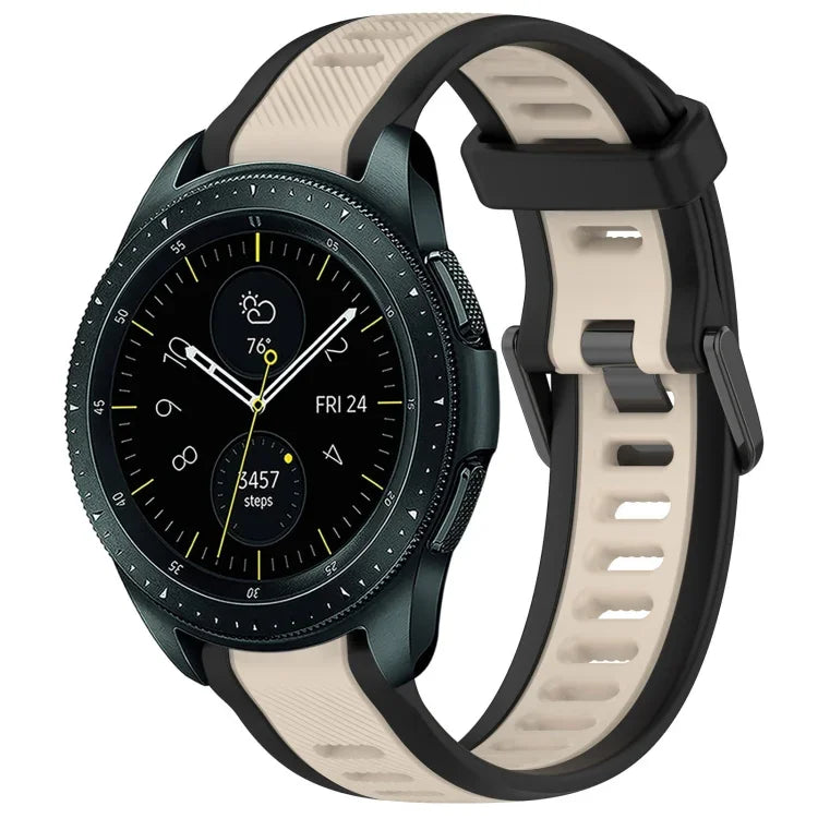 20mm Two Color Textured Silicone Watch Band, For Samsung  Galaxy Watch 4 Classic 42mm, For Samsung Galaxy Watch Active 2 44mm, For Samsung Galaxy Watch Active 2 40mm, For Samsung Galaxy Watch 42mm