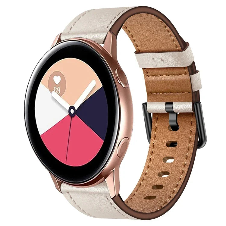 20mm SX Connector Metal Button Switch Leather Watch Band, For Samsung Galaxy Watch 5, For Samsung Galaxy Watch 5 Pro, For Samsung Galaxy Watch 4, For Samsung Galaxy Gear Sport, For Samsung Galaxy Watch 3 41mm, For Samsung Galaxy Watch Active           ...