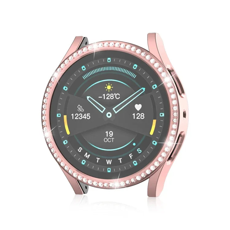 For Samsung Galaxy Watch 7 40mm Single Diamond Hollow PC Watch Protective Case
