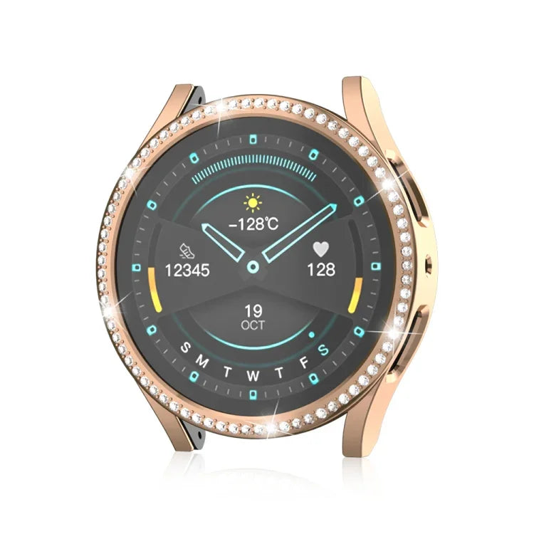 For Samsung Galaxy Watch 7 40mm Single Diamond Hollow PC Watch Protective Case