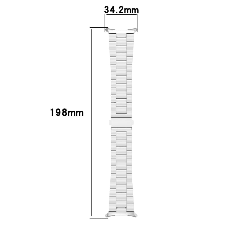 For Galaxy Watch Ultra2 2026 / 2025 / 1 2024 Three Beads Stainless Steel Metal Watch Band, Silver, Black, Gold, Rose Gold