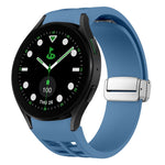Richard Magnetic Folding Silver Buckle Silicone Watch Band, For Samsung Galaxy Watch FE 40mm, For Sansung Galaxy Watch 5 Pro Golf Edition, For Samsung Galaxy Watch 5 Golf Edition