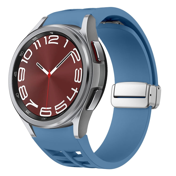 Richard Magnetic Folding Silver Buckle Silicone Watch Band, For Sansung Galaxy Watch 5 Pro 45mm, For Samsung Galaxy Watch 7 40 / 44mm, For Samsung Galaxy Watch 6 Classic 43 / 47mm