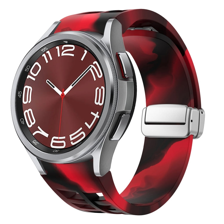 Richard Magnetic Folding Silver Buckle Silicone Watch Band, For Sansung Galaxy Watch 5 Pro 45mm, For Samsung Galaxy Watch 7 40 / 44mm, For Samsung Galaxy Watch 6 Classic 43 / 47mm