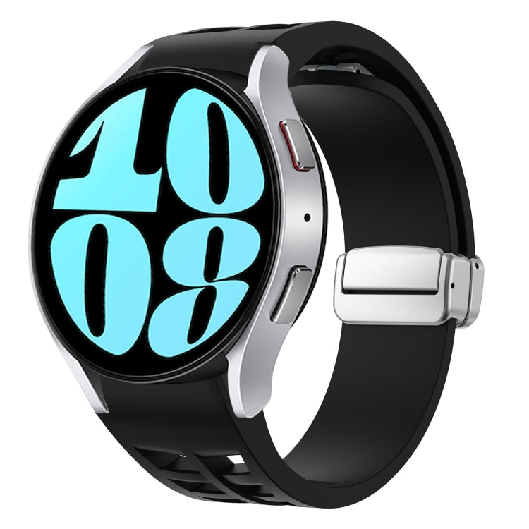 Richard Magnetic Folding Silver Buckle Silicone Watch Band, For Samsung Galaxy Watch 6 40 / 44mm, For Samsung Galaxy Watch 5 40 / 44mm, For Samsung Galaxy Watch 4 40 / 44mm