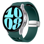 Richard Magnetic Folding Silver Buckle Silicone Watch Band, For Samsung Galaxy Watch 6 40 / 44mm, For Samsung Galaxy Watch 5 40 / 44mm, For Samsung Galaxy Watch 4 40 / 44mm