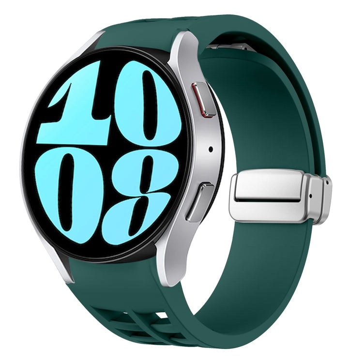 Richard Magnetic Folding Silver Buckle Silicone Watch Band, For Samsung Galaxy Watch 6 40 / 44mm, For Samsung Galaxy Watch 5 40 / 44mm, For Samsung Galaxy Watch 4 40 / 44mm