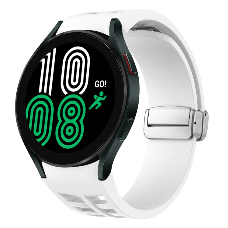 Richard Magnetic Folding Silver Buckle Silicone Watch Band, For Samsung Galaxy Watch 6 40 / 44mm, For Samsung Galaxy Watch 5 40 / 44mm, For Samsung Galaxy Watch 4 40 / 44mm
