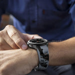 Richard Magnetic Folding Silver Buckle Silicone Watch Band, For Samsung Galaxy Watch 4 Classic 42 / 46mm