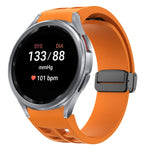 Richard Magnetic Folding Black Buckle Silicone Watch Band, Fof Samsung Galaxy Watch FE 40mm, For Samsung Galaxy Watch 7 40 / 44mm, For Samsung Galaxy Watch 6 class 43 / 47mmic