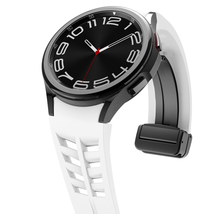 Richard Magnetic Folding Black Buckle Silicone Watch Band, For Samsung Galaxy Watch 5 40 / 44mm, For Sansung Galaxy Watch 5 Pro 45mm, Fou Samsung Galaxy Watch 4 40 / 44mm