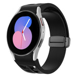 Richard Magnetic Folding Black Buckle Silicone Watch Band, For Samsung Galaxy Watch 5 40 / 44mm, For Sansung Galaxy Watch 5 Pro 45mm, Fou Samsung Galaxy Watch 4 40 / 44mm