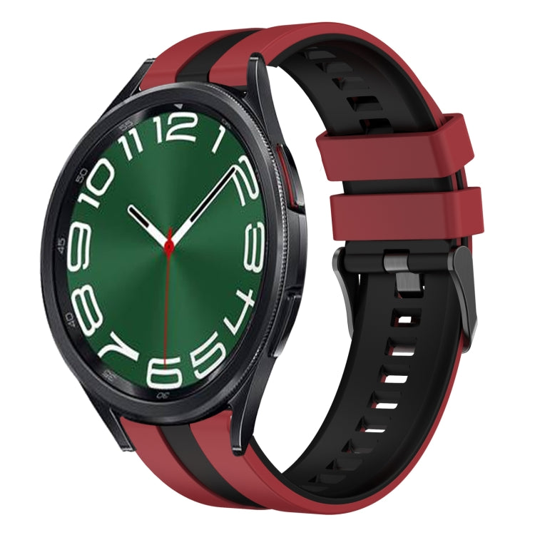 20mm Two Color Sports Silicone Watch Band, For Samsung Galaxy Watch 6 Classic 47mm, For Samsung Galaxy Watch 6 44mm, For Samsung Galaxy Watch 6 40mm