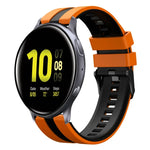 20mm Two Color Sports Silicone Watch Band, For Samsung  Galaxy Watch 4 Classic 42mm, For Samsung Galaxy Watch Active 2 44mm, For Samsung Galaxy Watch Active 2 40mm