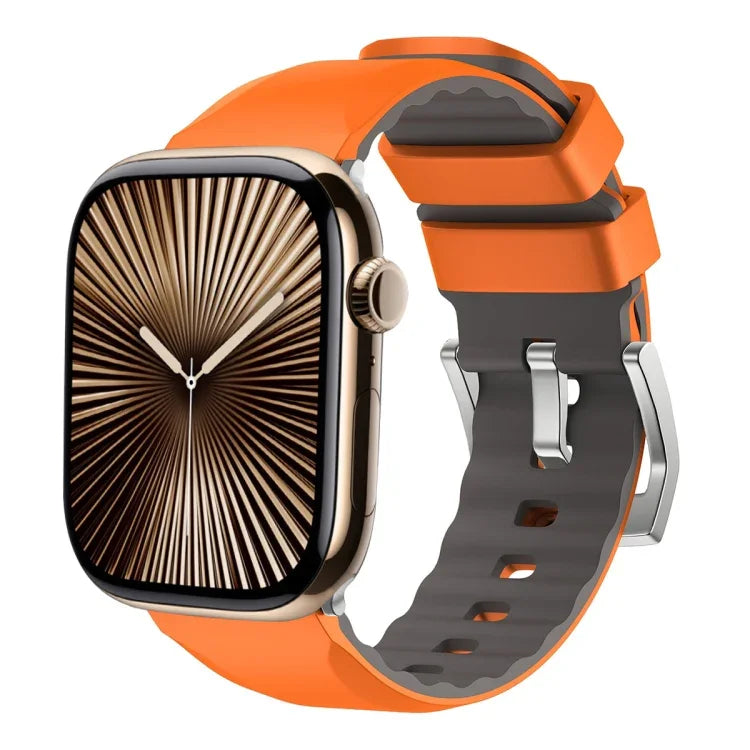 Two-Color Silicone Watch Band, For Apple Watch Series 10 42mm, For Apple Watch Series 10 46mm, For Apple Watch SE 2023 44mm, For Apple Watch SE 2023 40mm