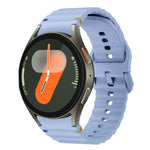 Wave Pattern Stitched Silicone Watch Band, For Samsung Galaxy Watch 7 40 / 44mm, For Samsung Galaxy Watch 6 Classic, For Samsung Galaxy Watch 6 40 / 44mm, For Samsung Galaxy Watch 5 40 / 44mm