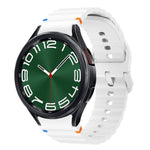 Wave Pattern Stitched Silicone Watch Band, For Samsung Galaxy Watch 7 40 / 44mm, For Samsung Galaxy Watch 6 Classic, For Samsung Galaxy Watch 6 40 / 44mm, For Samsung Galaxy Watch 5 40 / 44mm
