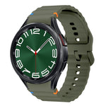 Wave Pattern Stitched Silicone Watch Band, For Samsung Galaxy Watch 7 40 / 44mm, For Samsung Galaxy Watch 6 Classic, For Samsung Galaxy Watch 6 40 / 44mm, For Samsung Galaxy Watch 5 40 / 44mm