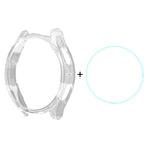 ENKAY Hat-Prince Electroplated Hard PC Case + 0.2mm 9H Glass Screen Protector, For Samsung Galaxy Watch7 44mm, For Samsung Galaxy Watch7 40mm