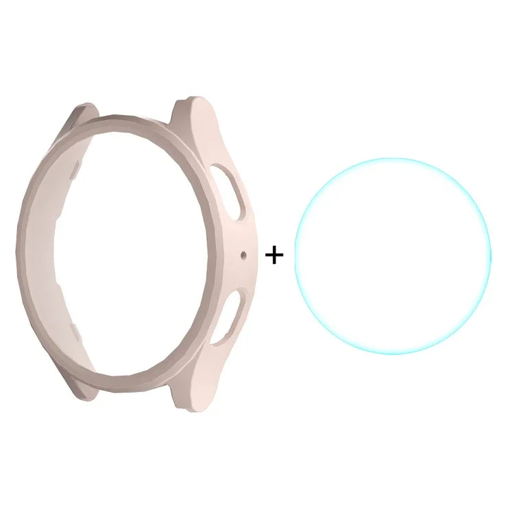 ENKAY Hat-Prince Electroplated Hard PC Case + 0.2mm 9H Glass Screen Protector, For Samsung Galaxy Watch7 44mm, For Samsung Galaxy Watch7 40mm