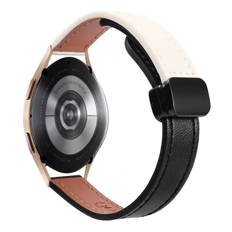 Slim Magnetic Buckle 20mm Microfiber Leather Watch Band, For Samsung Galaxy Watch 4  40 / 44mm, For Samsung Galaxy Watch 4 Classic 42 / 46mm