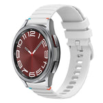 Wavy Dotted Stitched 20mm Silicone Watch Band, For Samsung Galaxy Watch FE 40mm, For Samsung Galaxy Watch 7 40 / 44mm, For Samsung Galaxy Watch 6  Cassic 43 / 47mm, For Samsung Galaxy Watch 6 40 / 44mm