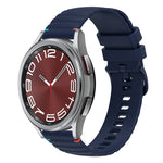 Wavy Dotted Stitched 20mm Silicone Watch Band, For Samsung Galaxy Watch FE 40mm, For Samsung Galaxy Watch 7 40 / 44mm, For Samsung Galaxy Watch 6  Cassic 43 / 47mm, For Samsung Galaxy Watch 6 40 / 44mm