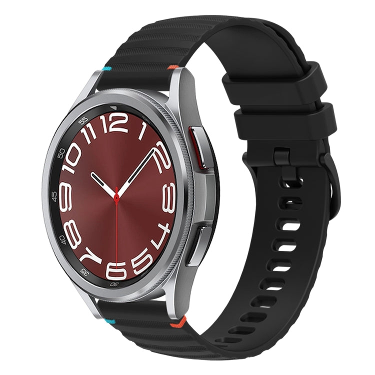 Wavy Dotted Stitched 20mm Silicone Watch Band, For Samsung Galaxy Watch FE 40mm, For Samsung Galaxy Watch 7 40 / 44mm, For Samsung Galaxy Watch 6  Cassic 43 / 47mm, For Samsung Galaxy Watch 6 40 / 44mm