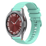 Wavy Dotted Stitched 20mm Silicone Watch Band, For Samsung Galaxy Watch FE 40mm, For Samsung Galaxy Watch 7 40 / 44mm, For Samsung Galaxy Watch 6  Cassic 43 / 47mm, For Samsung Galaxy Watch 6 40 / 44mm