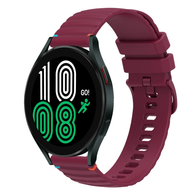 Wavy Dotted Stitched 20mm Silicone Watch Band, For Samsung Galaxy Watch 5 40 / 44mm, For Samsung Galaxy Watch 5 Pro 45mm, For Samsung Galaxy Watch 4 40 / 44mm, For Samsung Galaxy Watch 4 Classic 42 / 46mm