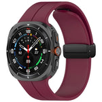 For Samsung Galaxy Watch Ultra 47mm Groove Style Folding Magnetic Buckle Silicone Watch Band