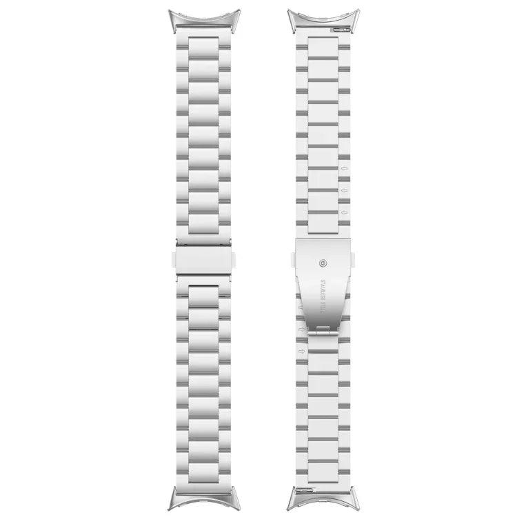 Three Beads Stainless Steel Metal Watch Band, For Google Pixel Watch 4 / Watch 3 45mm, For Google Pixel Watch 4 / 3 / 2 / 1 41mm