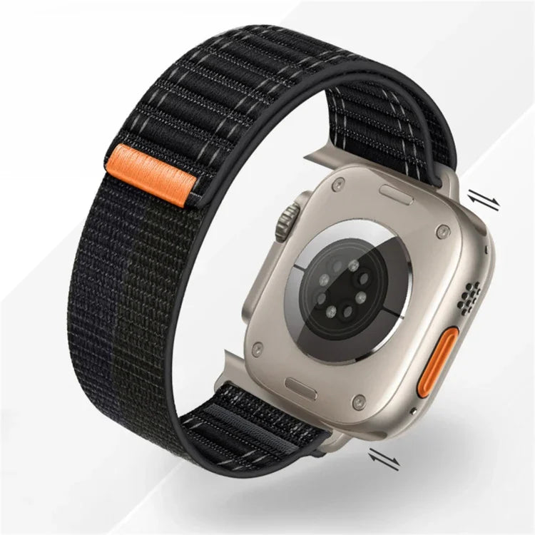 Sea Wave Nylon Hook and Loop Fastener Watch Band, For Apple Watch SE 2023 44mm, For Apple Watch SE 2023 40mm, For Apple Watch Ultra 2 49mm, For Apple Watch Series 9 45mm, For Apple Watch Series 9 41mm, For Apple Watch Ultra 49mm                        ...