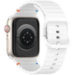 Wavy Grain Stitched Silicone Watch Band, For Apple Watch Series 9 41mm, For Apple Watch Ultra 49mm, For Apple Watch Series 8 41mm, For Apple Watch Series 8 45mm
