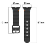 Wavy Grain Stitched Silicone Watch Band, For Apple Watch Series 4 44mm, For Apple Watch Series 4 40mm, For Apple Watch Series 3 38mm, For Apple Watch Series 3 42mm