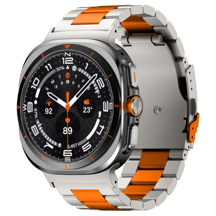 For Samsung Galaxy Watch Ultra 47mm Three Beads Titanium Alloy Metal Watch Band