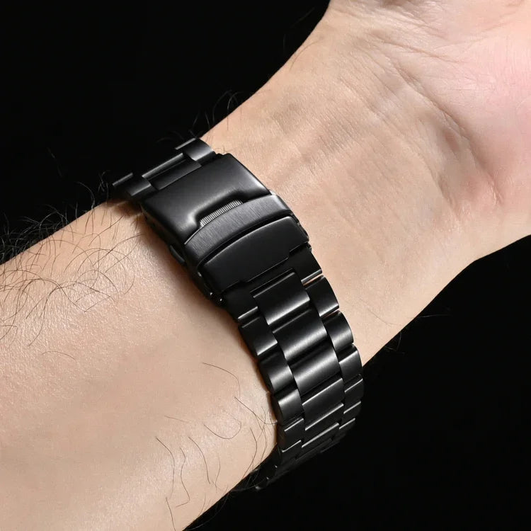 Three Beads Titanium Alloy Metal Watch Band, For Apple Watch Series 7 41mm, For Apple Watch Series 7 45mm, For Apple Watch Series 6 40mm, For Apple Watch Series 6 44mm, For Apple Watch Series 5 44mm, For Apple Watch Series 5 40mm                       ...