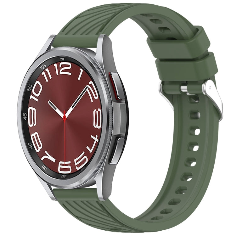 Stripe Texture Silicone 20mm Watch Band, For Samsung Galaxy Watch FE 40mm, For Samsung Galaxy Watch 7 44mm, For Samsung Galaxy Watch 7 40mm, For Samsung Galaxy Watch 6 Classic 47mm