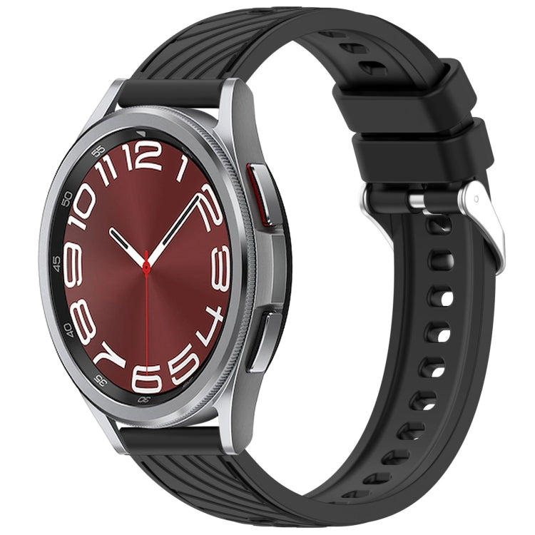 Stripe Texture Silicone 20mm Watch Band, For Samsung Galaxy Watch FE 40mm, For Samsung Galaxy Watch 7 44mm, For Samsung Galaxy Watch 7 40mm, For Samsung Galaxy Watch 6 Classic 47mm