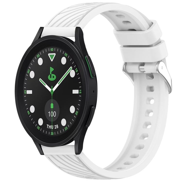 Stripe Texture Silicone 20mm Watch Band, For Samsung Galaxy Watch 6 44mm, For Samsung Galaxy Watch 6 40mm, For Samsung Galaxy Watch 6 Classic 43mm, For Samsung Galaxy Watch5 Pro Golf Edition