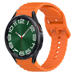 Wavy Grain Stitched Quick Release Silicone Watch Band, For Samsung Galaxy Watch FE 40mm, For Samsung Galaxy Watch 7 44mm, For Samsung Galaxy Watch 7 40mm, For Samsung Galaxy Watch 6 Classic 47mm