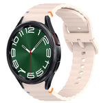 Wavy Grain Stitched Quick Release Silicone Watch Band, For Samsung Galaxy Watch 6 44mm, For Samsung Galaxy Watch 6 40mm, For Samsung Galaxy Watch 6 Classic 43mm, For Samsung Galaxy Watch 5 Pro Golf Edition