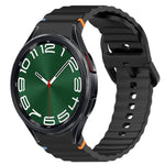 Wavy Grain Stitched Quick Release Silicone Watch Band, For Samsung Galaxy Watch 6 44mm, For Samsung Galaxy Watch 6 40mm, For Samsung Galaxy Watch 6 Classic 43mm, For Samsung Galaxy Watch 5 Pro Golf Edition